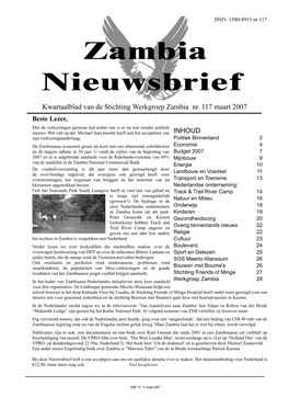 Zambia Nieuwsbrief