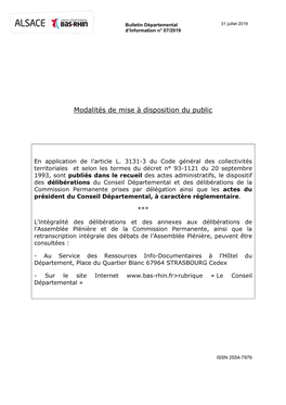 Bulletin Départemental D'information 07/2019