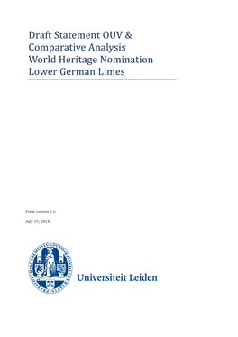 Draft Statement OUV & Comparative Analysis World Heritage