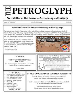 Newsletter of the Arizona Archaeological Society