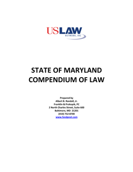 Uslaw Compendium Survey of State Laws – Maryland