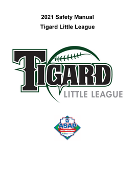 2021 Safety Manual Tigard Little League