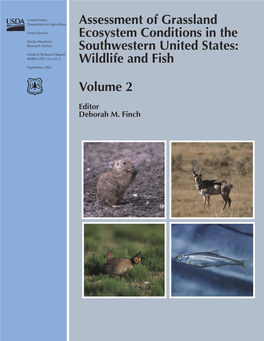 Assessment of Grassland Ecosystem Conditions in the Southwestern United States: Wildlife and ﬁsh—Volume 2