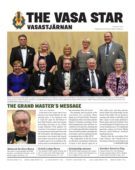 VASASTJÄRNAN Publication of the Vasa Order of America