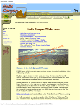 Hells Canyon Wilderness