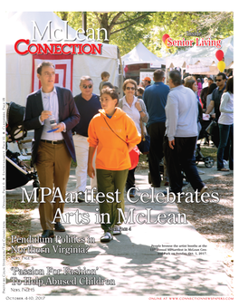 Mclean News, Page 4 Pendulum Politics in People Browse the Artist Booths at the 11Th Annual Mpaartfest in Mclean Cen- Northern Virginia? Tral Park on Sunday, Oct