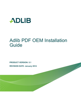 Adlib PDF OEM Installation Guide