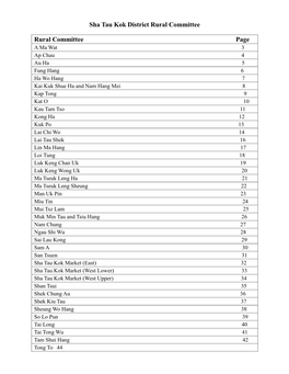 Sha Tau Kok District Rural Committee Rural Committee Page