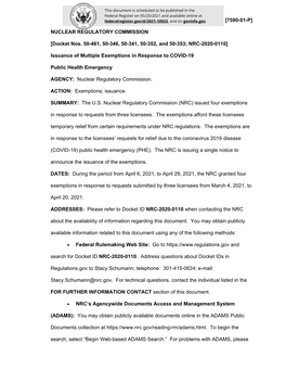 Nuclear Regulatory Commission