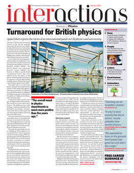 Turnaround for British Physics