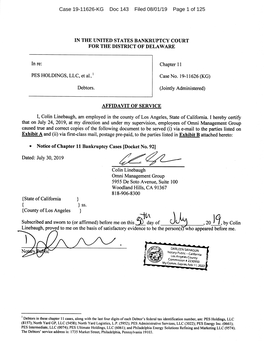 Case 19-11626-KG Doc 143 Filed 08/01/19 Page 1 of 125 Case 19-11626-KG Doc 143 Filed 08/01/19 Page 2 of 125