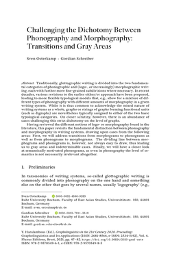 Challenging the Dichotomy Between Phonography and Morphography: Transitions and Gray Areas