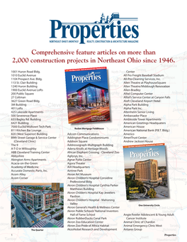Comprehensive Feature Articles on More Than 2,000 Construction Projects in Northeast Ohio Since 1946