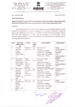 South Africa) from 22-24 June 2014, Being Organized by India Trade Promotion Organisation (ITPO)