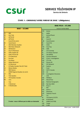 Liste Des Forfaits TV