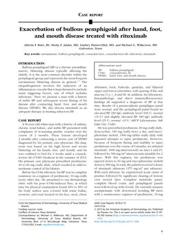 Exacerbation of Bullous Pemphigoid After Hand, Foot, and Mouth Disease Treated with Rituximab