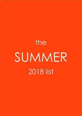 The SUMMER 2018 List