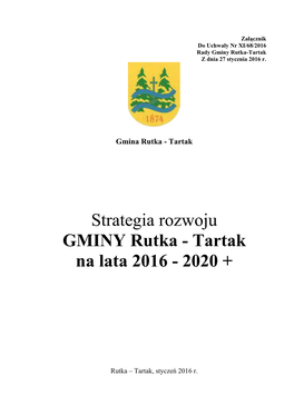 Strategia Rozwoju GMINY Rutka - Tartak Na Lata 2016 - 2020 +