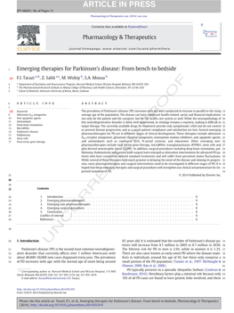 Emerging Therapies for Parkinson's Disease: from Bench to Bedside