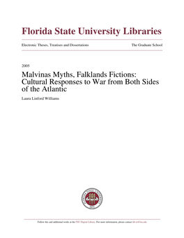 Malvinas Myths, Falklands Fictions: Cultural Responses to War from Both Sides of the Atlantic Laura Linford Williams