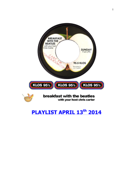 KLOS April 13Th 2014