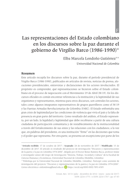 Las Representaciones Del Estado Colombiano En Los Discursos Sobre
