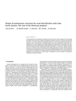 Design of Maintenance Structures for Rural Electrification with Solar Home Systems