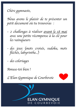 Carnet De Jeu GYMNASTIQUE