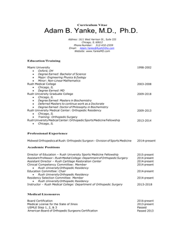 Adam B. Yanke, M.D., Ph.D