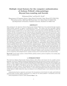 Multiple Visual Features for the Computer Authentication of Jackson Pollock’S Drip Paintings: Beyond Box-Counting and Fractals