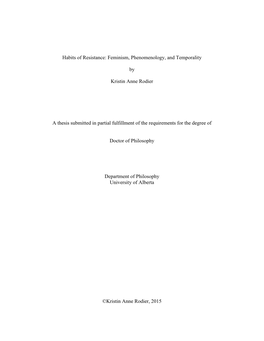 Feminism, Phenomenology, and Temporality by Kristin Anne