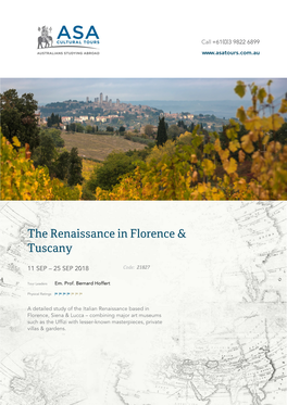 The Renaissance in Florence & Tuscany
