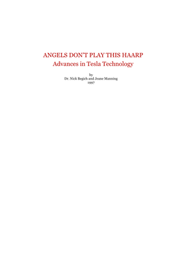 ANGELS DON't PLAY THIS HAARP Advances in Tesla Technology