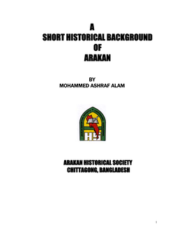 A Short Historical Background of Arakan