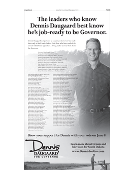 The Leaders Who Know Dennis Daugaard Best Know He's Job-Ready