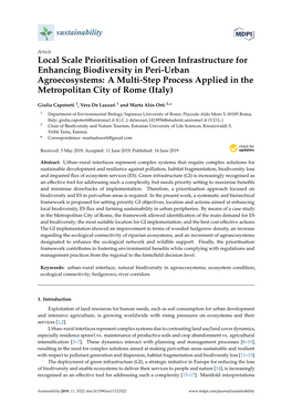 Local Scale Prioritisation of Green Infrastructure For