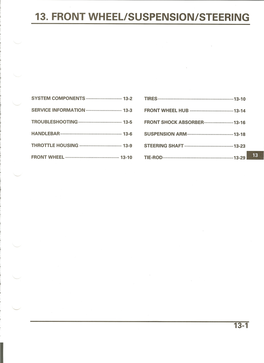 13. Front Wheel/Suspension/Steering