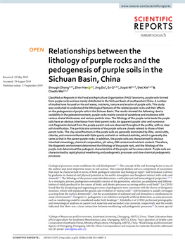 Relationships Between the Lithology of Purple Rocks and the Pedogenesis