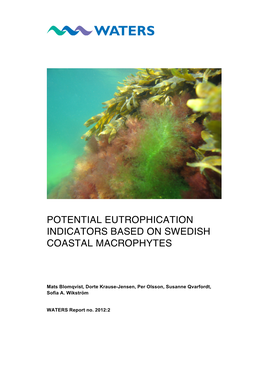 Potential Eutrophication Indicators Based on Swedish Coastal Macrophytes