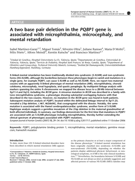 A Two Base Pair Deletion in the PQBP1 Gene Is Associated with Microphthalmia, Microcephaly, and Mental Retardation