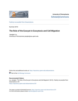 The Role of the Exocyst in Exocytosis and Cell Migration