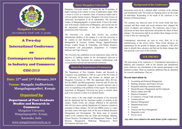 A Two-Day International Conference on Contemporary Innovations in Industry and Commerce