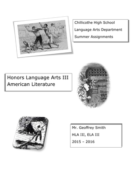 Honors Language Arts III American Literature