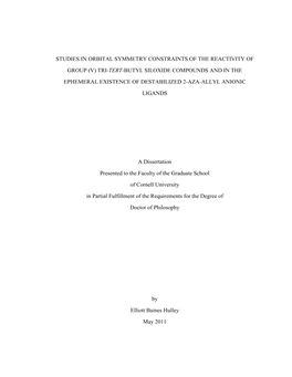 Tri-Tert-Butyl Siloxide Compounds and in the Ephemeral Existence of Destabilized 2-Aza-Allyl Anionic Ligands