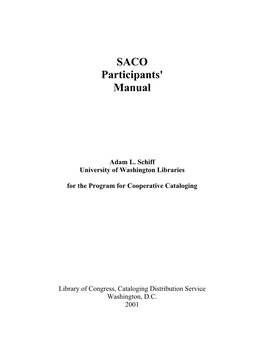SACO Participants' Manual