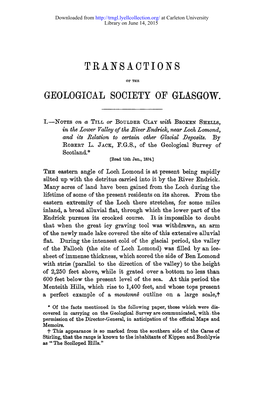 Transactions Geological Society of Glasgow