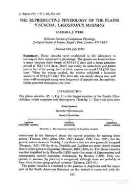 The Reproductivephysiology of the Plains