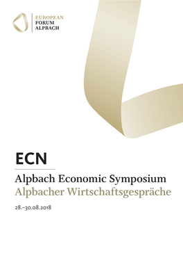 Alpbach Economic Symposium Alpbacher Wirtschaftsgespräche