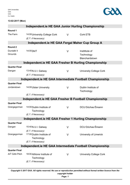 GAA Competition Report