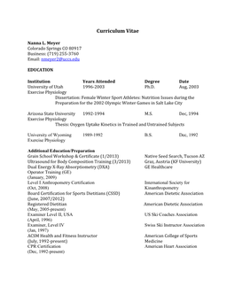 Nanna Meyer CV